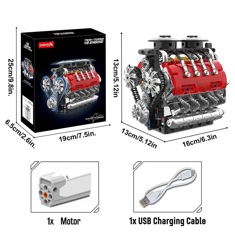 New Motorized Simulation Twin Turbo V8 Engine MOC Building Blocks Car Parts Technical Toys Gifts Boys Adult Bricks Room Ornament
New Motorized Simulation Twin Turbo V8 Engine MOC Building Blocks Car Parts Technical Toys Gifts Boys Adult Bricks Room Ornament