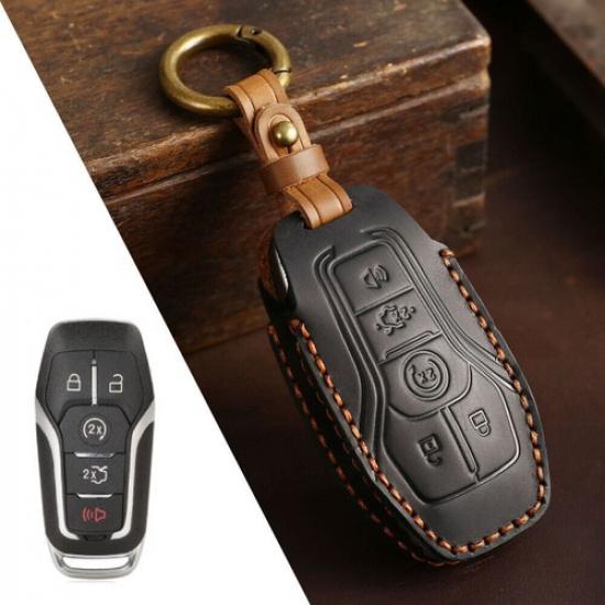 Genuine Leather Car Key Case Cover For Ford Mustang Escape Mondeo Explorer F150 5-Buttons Black
Genuine Leather Car Key Case Cover For Ford Mustang Escape Mondeo Explorer F150 5-Buttons Black