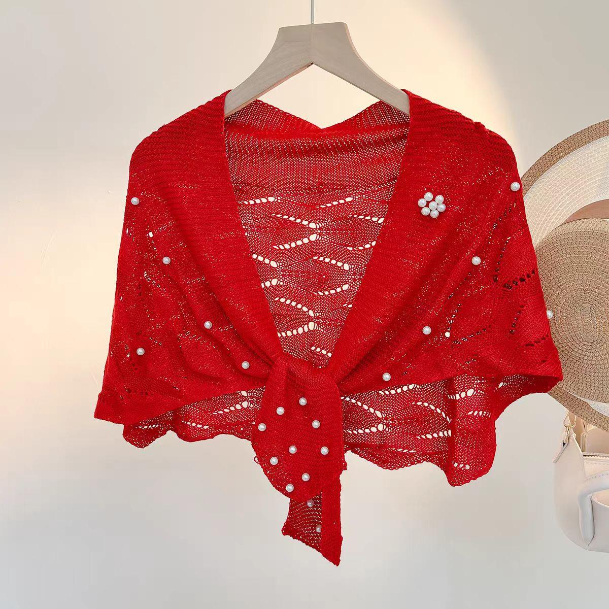 Ladies Hollowed Out Pearl Knitted Shawl, Spring And Summer Sun Protection Lace Jacket, Air-Conditioned Room Small Camisole
Ladies Hollowed Out Pearl Knitted Shawl, Spring And Summer Sun Protection Lace Jacket, Air-Conditioned Room Small Camisole