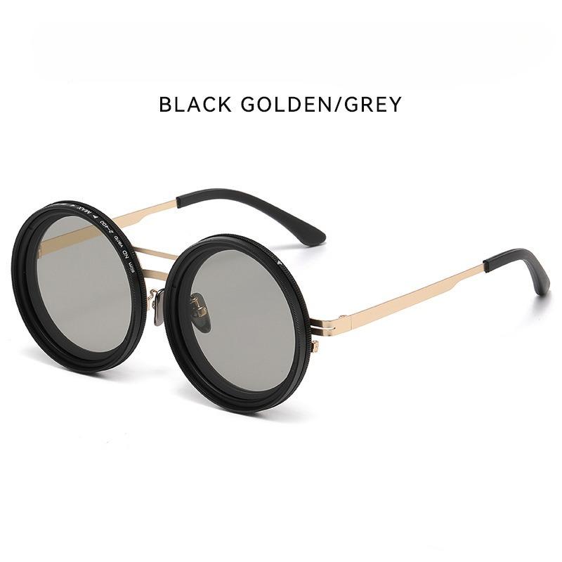 New ND9 Adjustable Dimming Sunglasses with Infinite Rotating Filter Retro Personality Man Polarized Sunglasses Steam Punk Style as picture
New ND9 Adjustable Dimming Sunglasses with Infinite Rotating Filter Retro Personality Man Polarized Sunglasses Steam Punk Style as picture