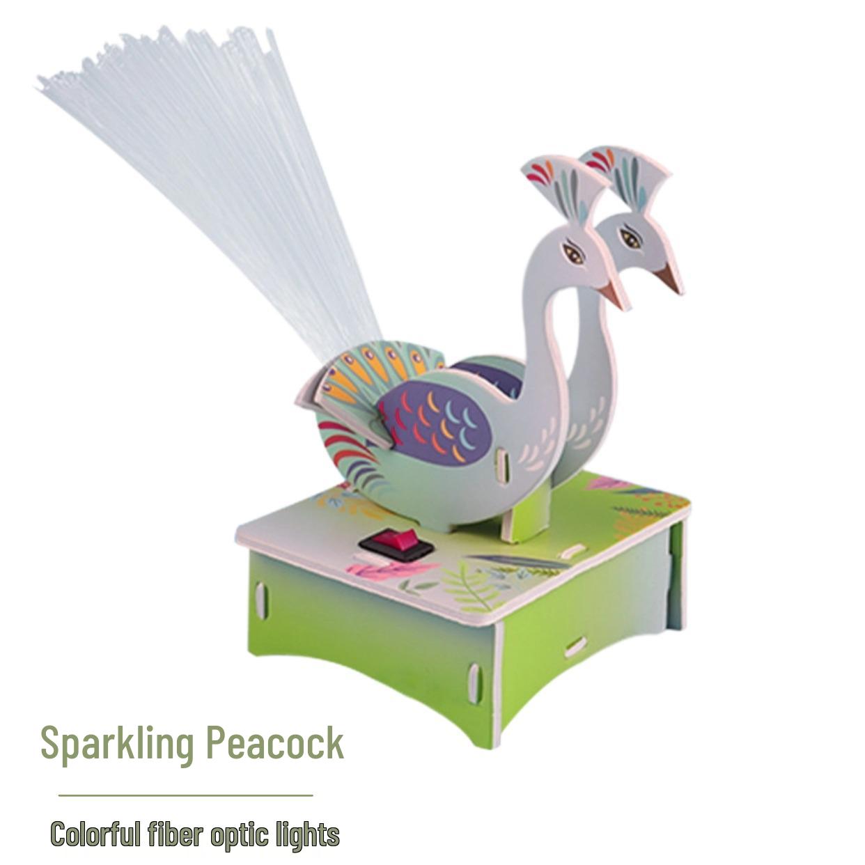 DIY Seven-Color Glitter Peacock Lamp Kit for Kids Science Education
DIY Seven-Color Glitter Peacock Lamp Kit for Kids Science Education