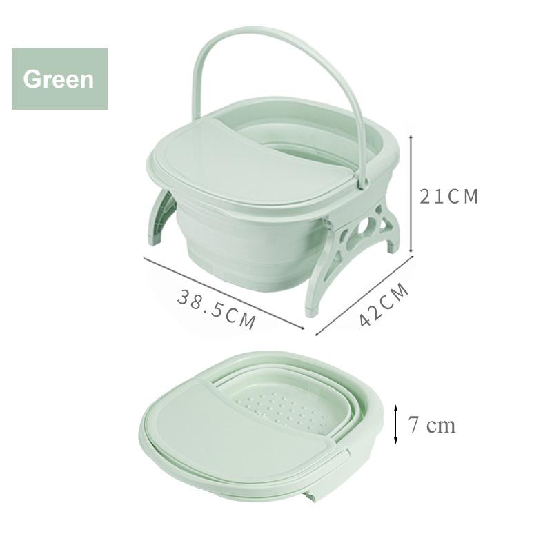Складная ванна для ног, простое пенящееся массажное ведро, ведро для замачивания ног, складная раковина для сауны, спа, ванна для ног с крышкой, ванна Foot bucket зелёный