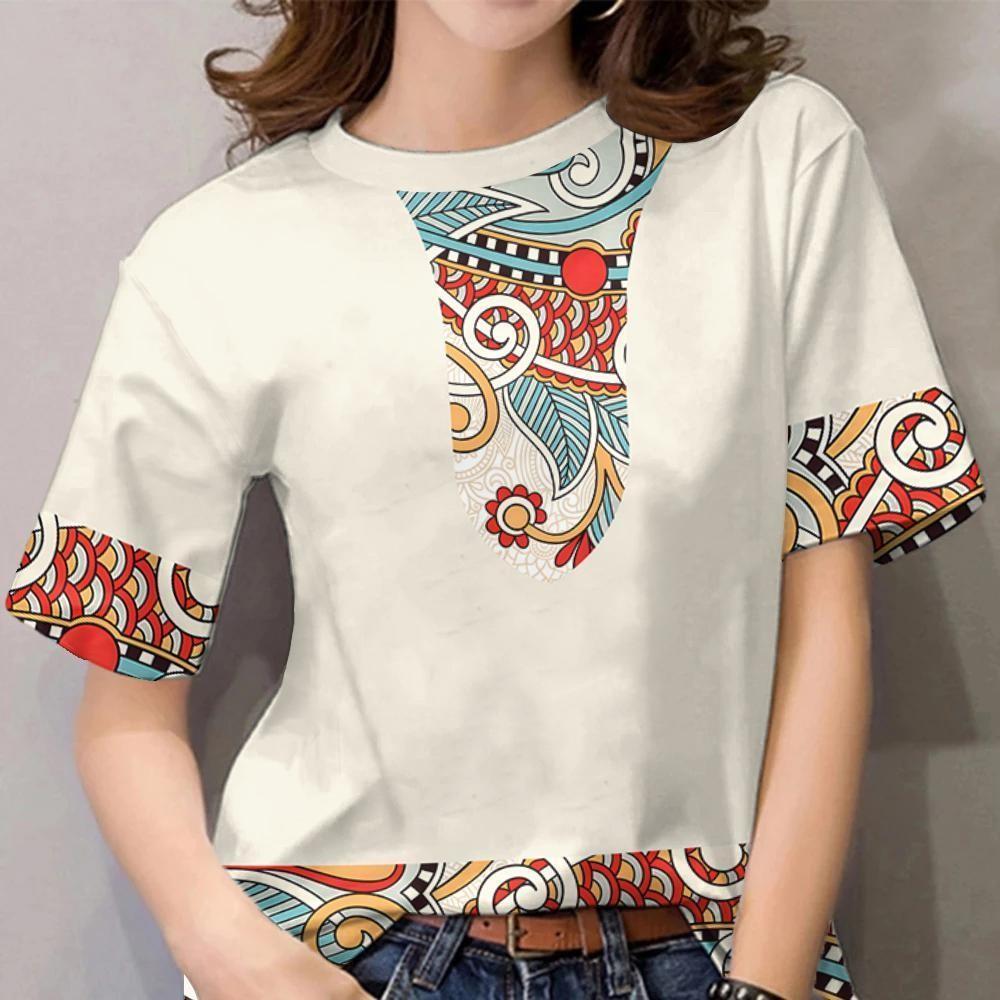 Vintage ethnic style women s T-shirt; plus size fashion short-sleeved top. 5XL
Vintage ethnic style women s T-shirt; plus size fashion short-sleeved top. 5XL