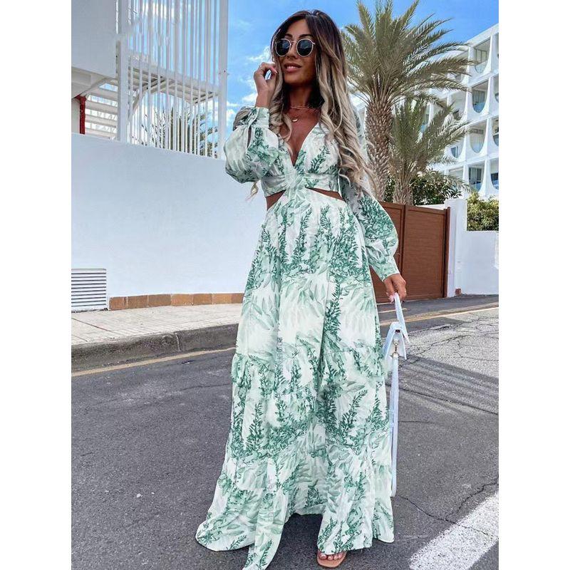 Bohemian Fashion Deep V Neck Print Back Hollow Sexy Sexy Slim Fit Long Sleeves Dress Long Dress Dress Dress Light green 3XL
Bohemian Fashion Deep V Neck Print Back Hollow Sexy Sexy Slim Fit Long Sleeves Dress Long Dress Dress Dress Light green 3XL