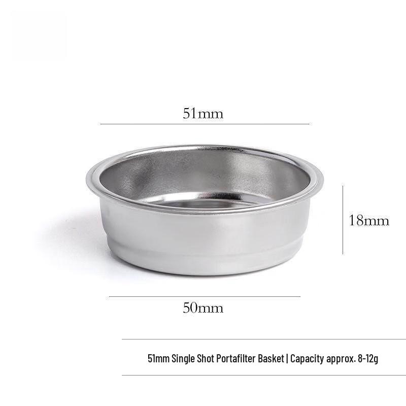 51mm Single Shot Coffee Filter Basket
51mm Single Shot Coffee Filter Basket