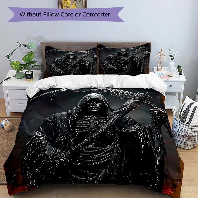 3pcs Gothic Grim Reaper Comforter Set with 1 Quilt Cover and 2 Pillowcases (No Core) - Home Decor, Holiday Gift, Polyester Fabric, Anime Cartoon Desig 135x200cm
3pcs Gothic Grim Reaper Comforter Set with 1 Quilt Cover and 2 Pillowcases (No Core) - Home Decor, Holiday Gift, Polyester Fabric, Anime Cartoon Desig 135x200cm