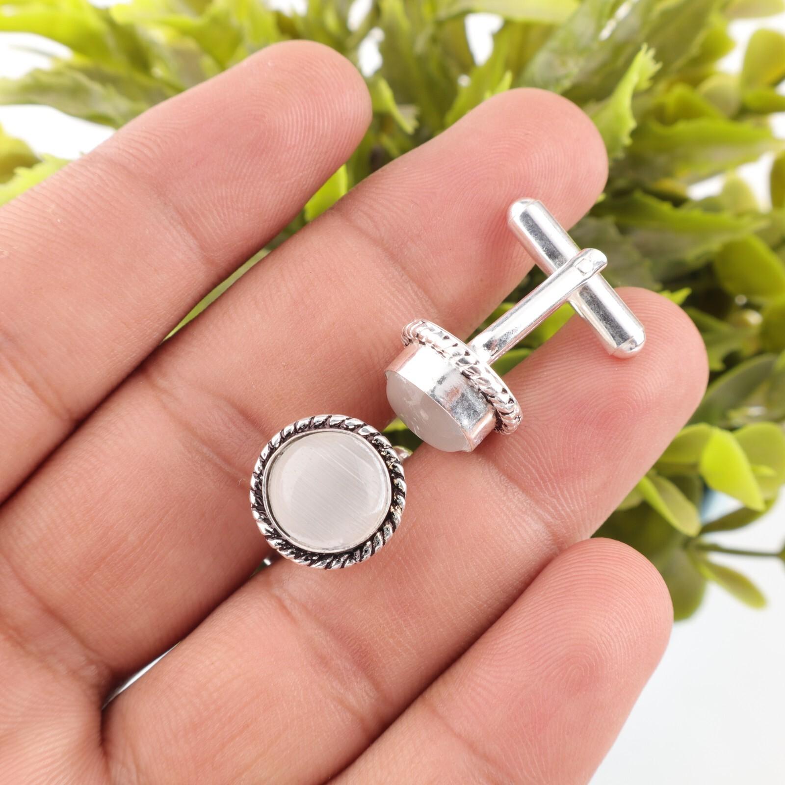 Natural Selenite Gemstone 925 Sterling Silver Handmade Cufflinks 0.51 For Gift CL-3-26
Natural Selenite Gemstone 925 Sterling Silver Handmade Cufflinks 0.51 For Gift CL-3-26