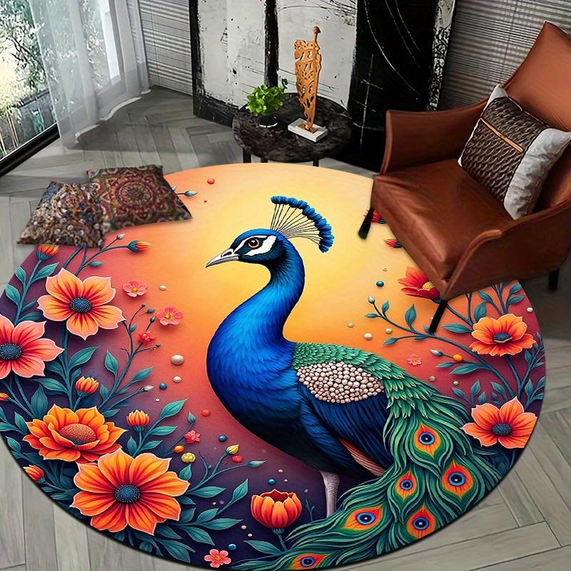 Peacock flower style Flannel-printed round floor mats are slip-resistant Suitable for living room bedroom terrace garden carpets 60cm x 60cm
Peacock flower style Flannel-printed round floor mats are slip-resistant Suitable for living room bedroom terrace garden carpets 60cm x 60cm