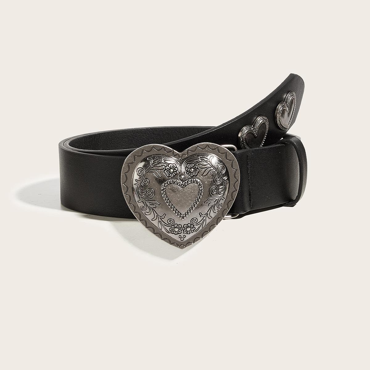 Fashion Alloy Heart Creative Belt Personalized Willow Nail Youth Belt, Punk Buckle Daily Casual Pants Versatile Belt 105CM чёрный
Fashion Alloy Heart Creative Belt Personalized Willow Nail Youth Belt, Punk Buckle Daily Casual Pants Versatile Belt 105CM чёрный