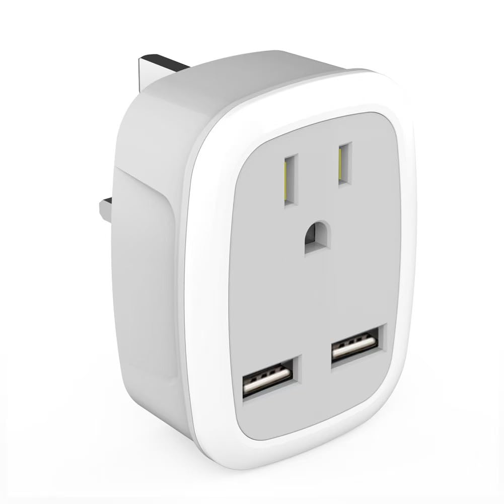 Міжнародний адаптер живлення Denkouozi BF Type з USB 1 AC 2 Сумісний з Hong та іншими розетками Connector, порти USB-A, Великобританія, Сінгапур, Гонконг, Малайзія, білий
Міжнародний адаптер живлення Denkouozi BF Type з USB 1 AC 2 Сумісний з Hong та іншими розетками Connector, порти USB-A, Великобританія, Сінгапур, Гонконг, Малайзія, білий