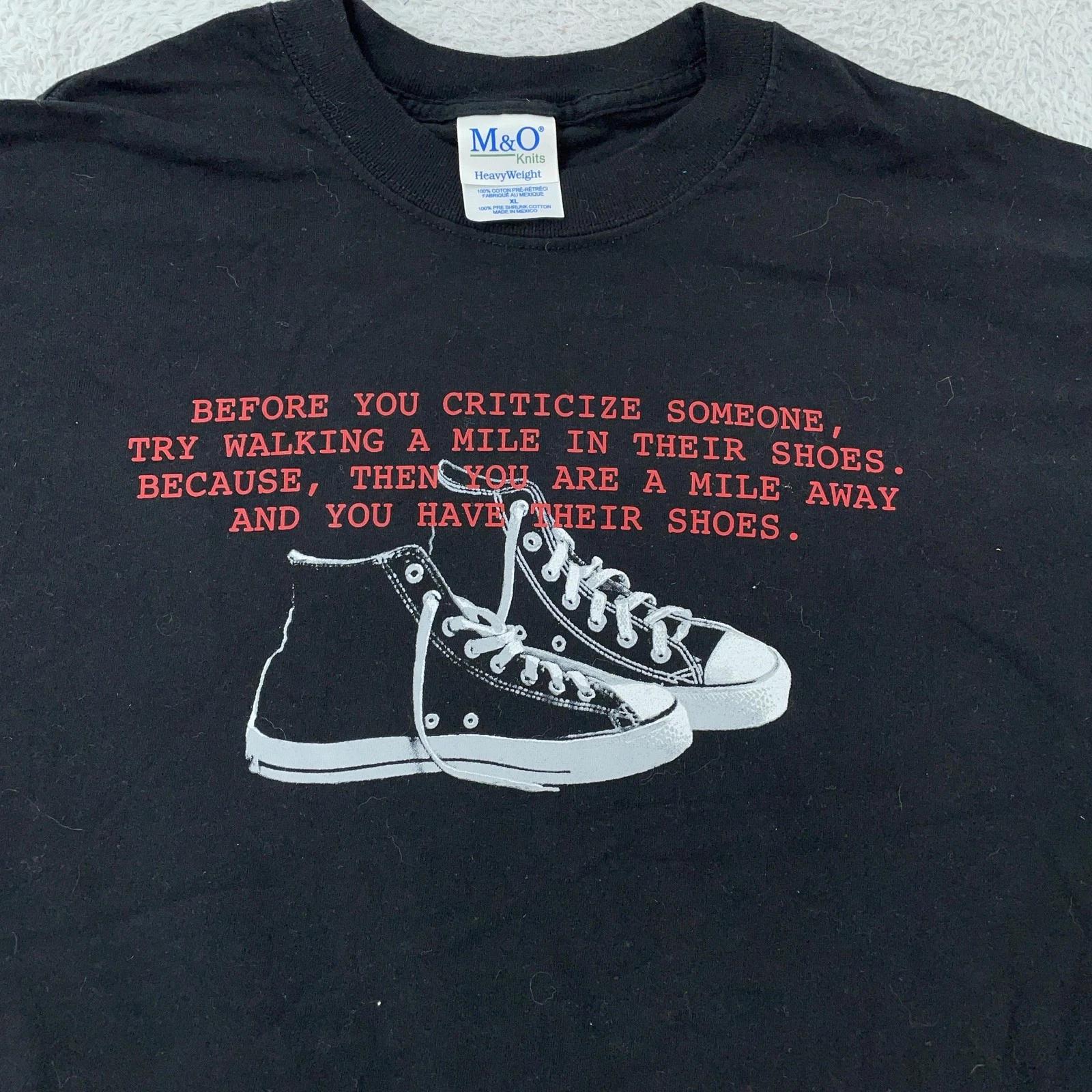 Vintage Before You Criticize Someone Joke Shirt L/XL Black Funny Quote Shoes Tee S
Vintage Before You Criticize Someone Joke Shirt L/XL Black Funny Quote Shoes Tee S