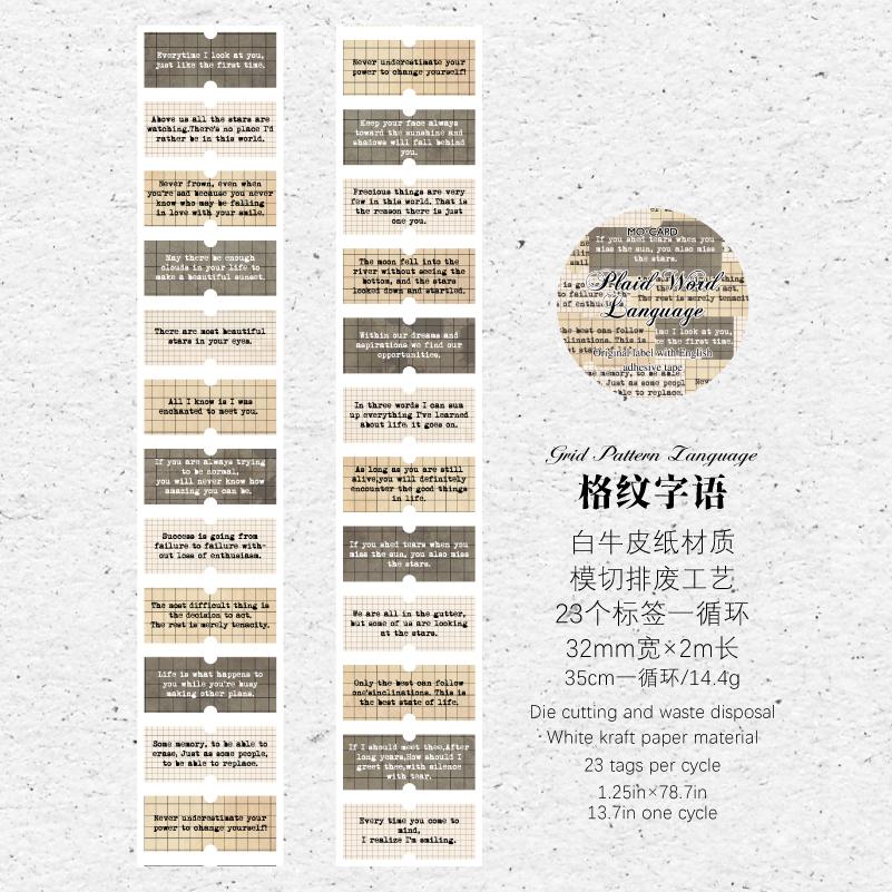 32mm * 2m Label Element Series Creative English Label Index Adhesive Tape DIY Handmade Scrapbooking Aesthetics Stationery white kraft paper
32mm * 2m Label Element Series Creative English Label Index Adhesive Tape DIY Handmade Scrapbooking Aesthetics Stationery white kraft paper