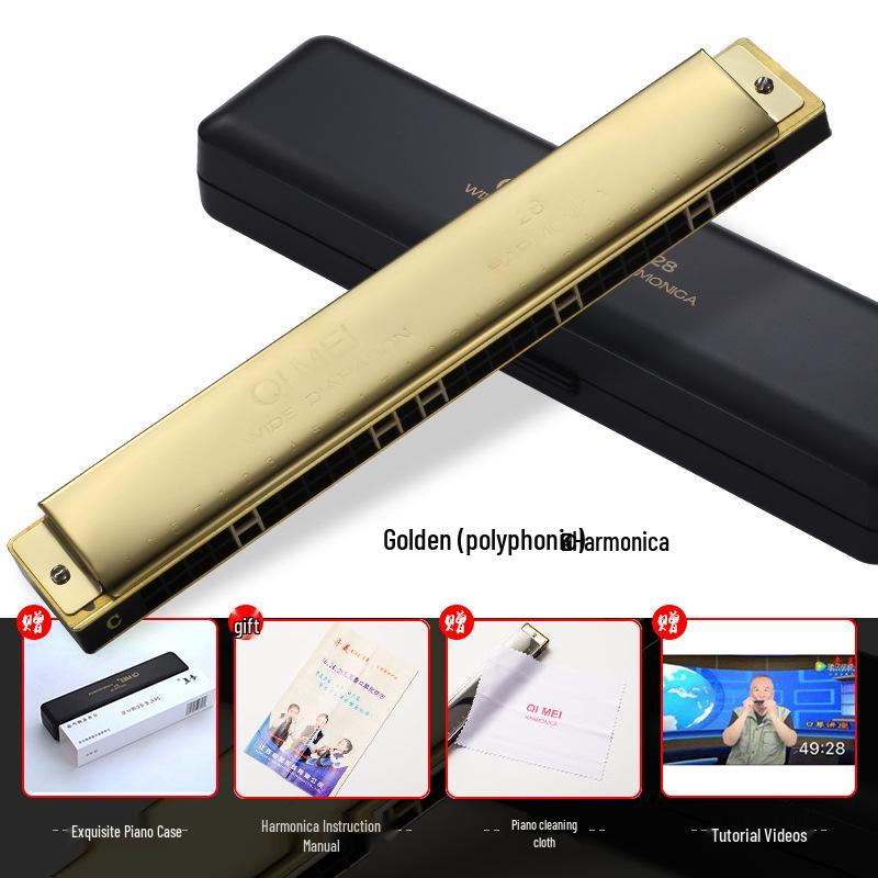 Chimei 28-Hole Wide-Range Polyphonic C Harmonica for Beginners & Professionals
Chimei 28-Hole Wide-Range Polyphonic C Harmonica for Beginners & Professionals
