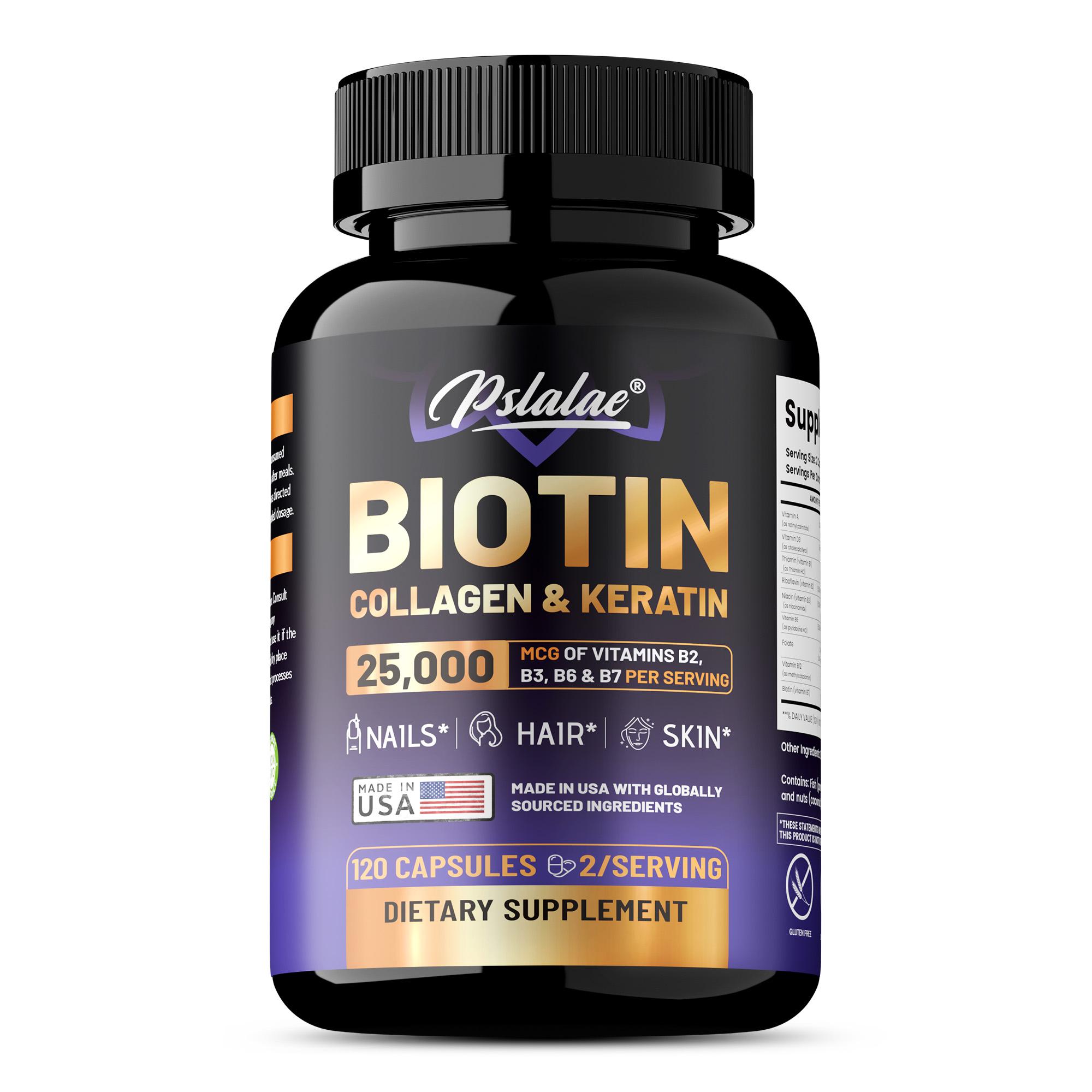 Biotin vitamin capsules, containing hyaluronic acid, collagen, and keratin blend, 25,000 mcg, 120 capsules, suitable for adults. 120
Biotin vitamin capsules, containing hyaluronic acid, collagen, and keratin blend, 25,000 mcg, 120 capsules, suitable for adults. 120