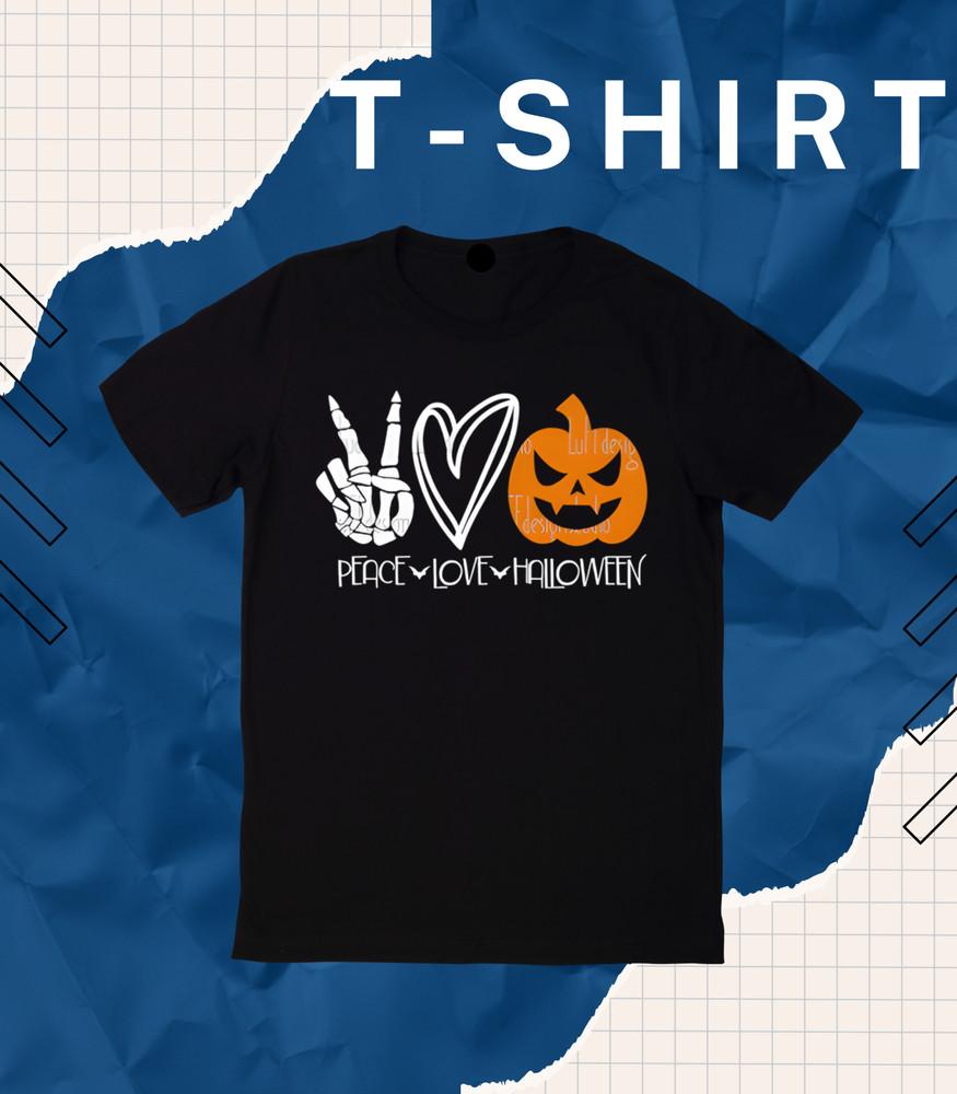 Peace Love Halloween T-shirt Funny Halloween Pumpkin Skeleton Qutes Hallo. S
Peace Love Halloween T-shirt Funny Halloween Pumpkin Skeleton Qutes Hallo. S
