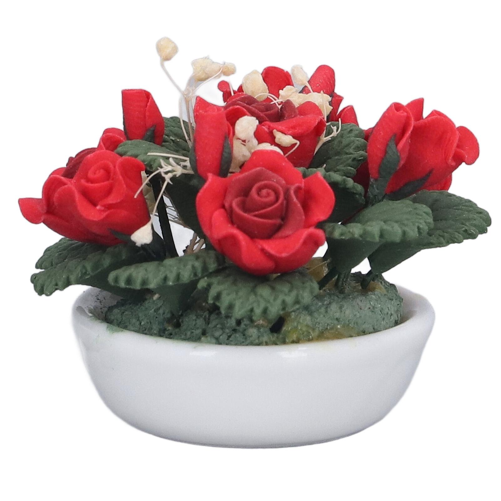 1:12 Scale Dollhouse Miniature Potted Plant Pot DIY Miniature Artificial Red Rose Flowers
1:12 Scale Dollhouse Miniature Potted Plant Pot DIY Miniature Artificial Red Rose Flowers