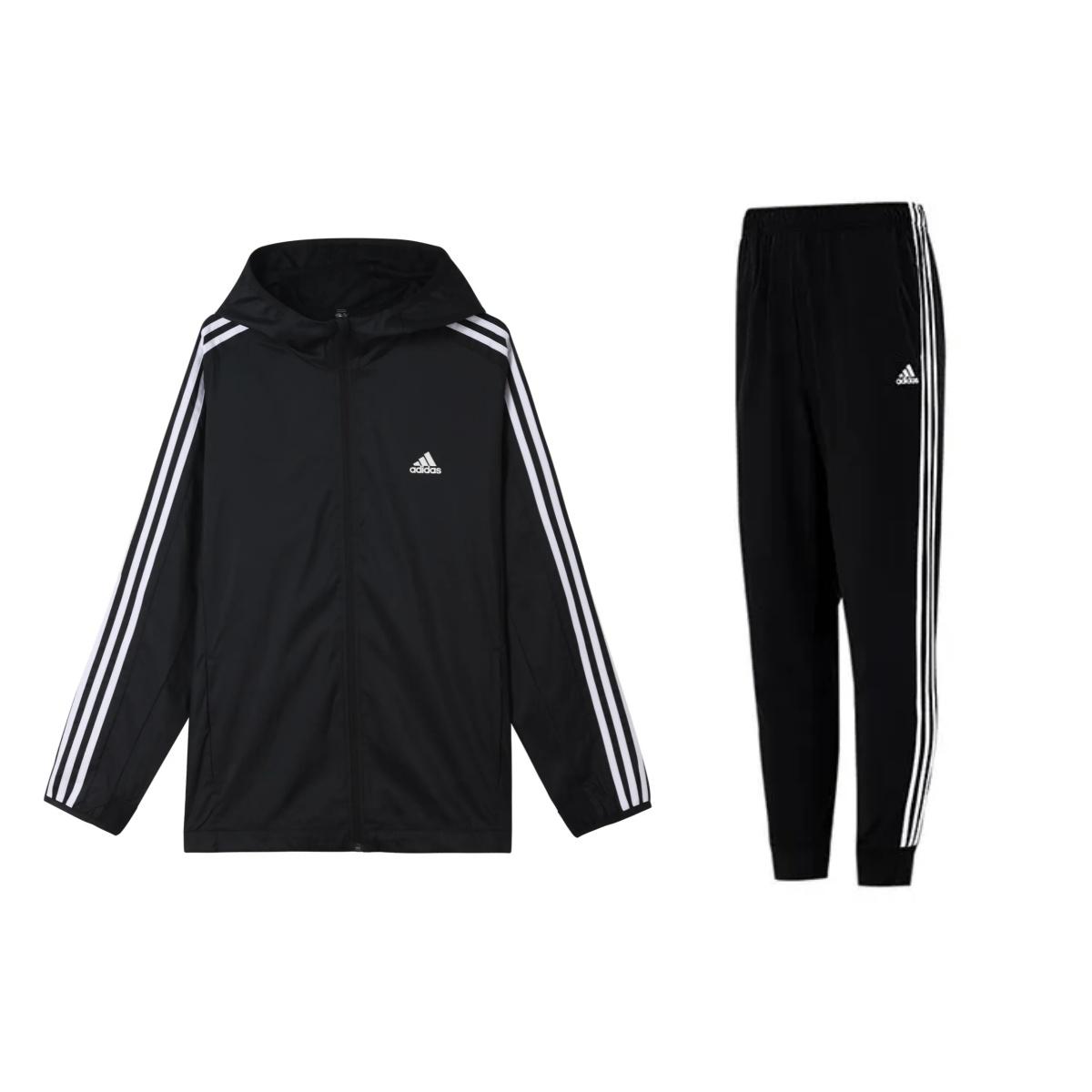 Adidas Retro Striped Outdoor Long Sleeve Hooded Jacket And Casual Sports Pants Set Men Sportswear Black GQ0622+H46105 XXL
Adidas Retro Striped Outdoor Long Sleeve Hooded Jacket And Casual Sports Pants Set Men Sportswear Black GQ0622+H46105 XXL