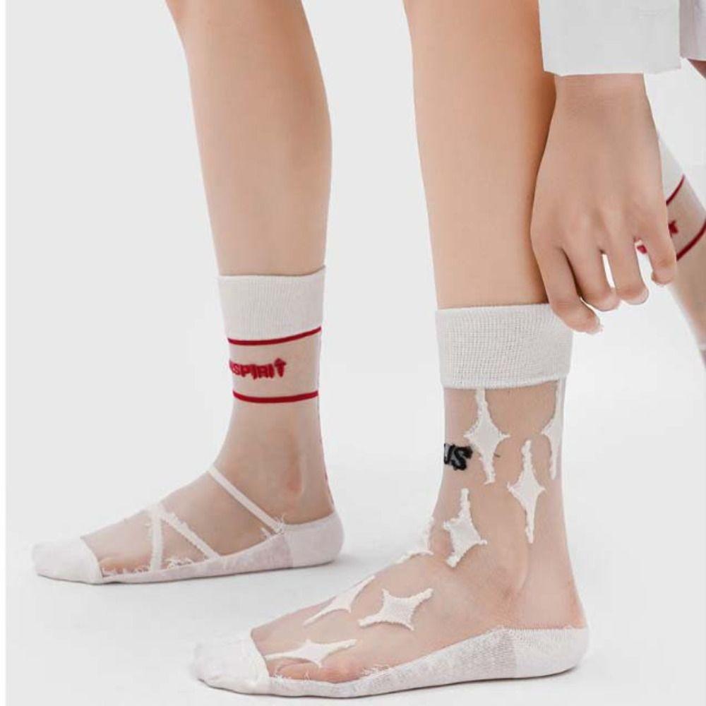 Stripe Wave Glass Silk Transparent Mesh Socks Dots Women s Crystal Silk Mid Tube Socks Students
Stripe Wave Glass Silk Transparent Mesh Socks Dots Women s Crystal Silk Mid Tube Socks Students