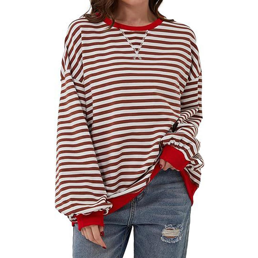 Spring Autumn Striped Color Blocking Long Sleeve O-Neck Pullover Oversized Loose Sweatshirts Basis Tops Casual Women s T-shirts XL червоний
Spring Autumn Striped Color Blocking Long Sleeve O-Neck Pullover Oversized Loose Sweatshirts Basis Tops Casual Women s T-shirts XL червоний