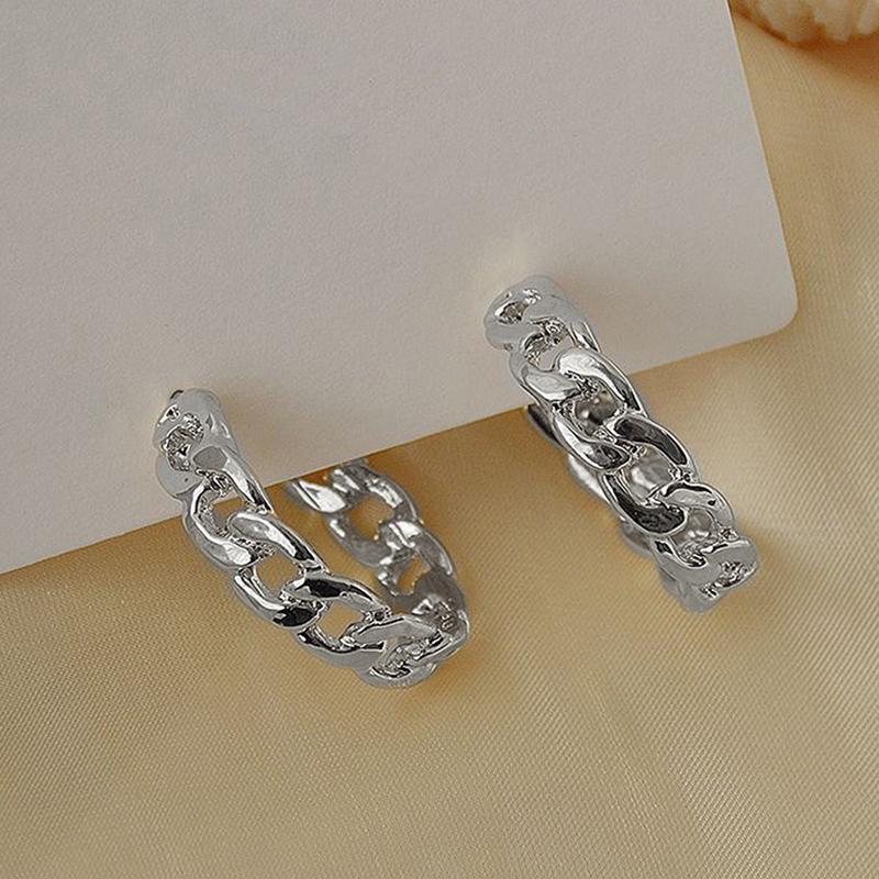 Huitan Chunk Chain Hoop Earrings for Women Metal Copper Color/Gold Color Daily Wear Temperament Earrings Hip Hop Girls Zircon
Huitan Chunk Chain Hoop Earrings for Women Metal Copper Color/Gold Color Daily Wear Temperament Earrings Hip Hop Girls Zircon