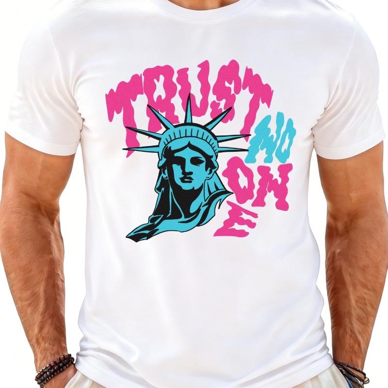 European sizes Casual Streetwear Style Men s T-Shirt with Statue Of Liberty And Trust No One Text Design for Summer Wear Perfect Gift for Trendy Men 4XL
European sizes Casual Streetwear Style Men s T-Shirt with Statue Of Liberty And Trust No One Text Design for Summer Wear Perfect Gift for Trendy Men 4XL
