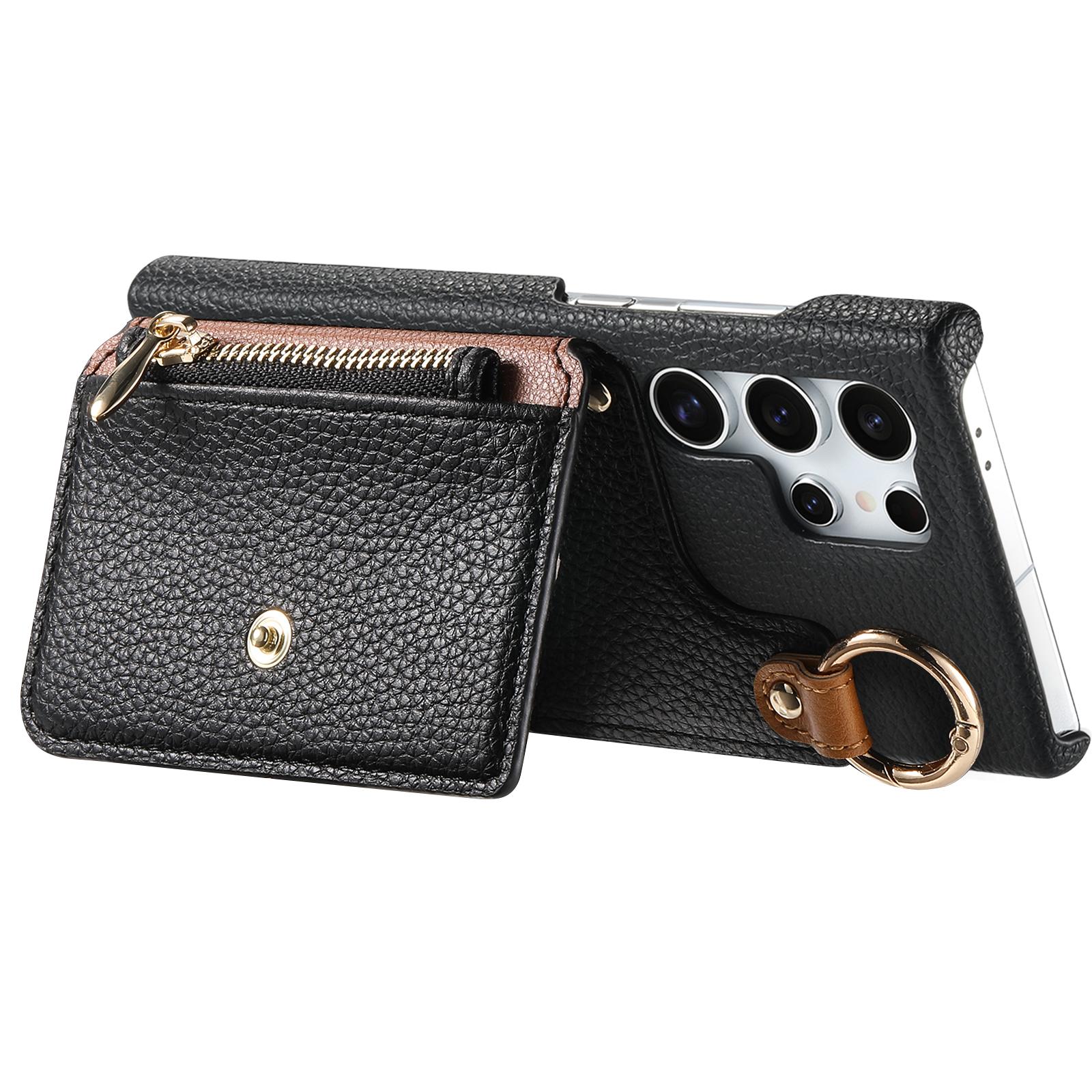 For Samsung Galaxy S24 Ultra Leather Phone Back Cover Zipper Card Holder Kickstand with Mirror and Long Strap Black
For Samsung Galaxy S24 Ultra Leather Phone Back Cover Zipper Card Holder Kickstand with Mirror and Long Strap Black