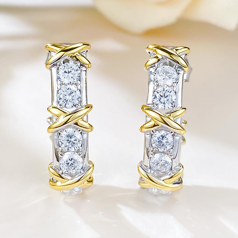 Classic 925 Sterling Silver & 10kt Yellow Gold Cross Tanzanite Earrings Eternal Band Earrings for Women Jewelry
Classic 925 Sterling Silver & 10kt Yellow Gold Cross Tanzanite Earrings Eternal Band Earrings for Women Jewelry