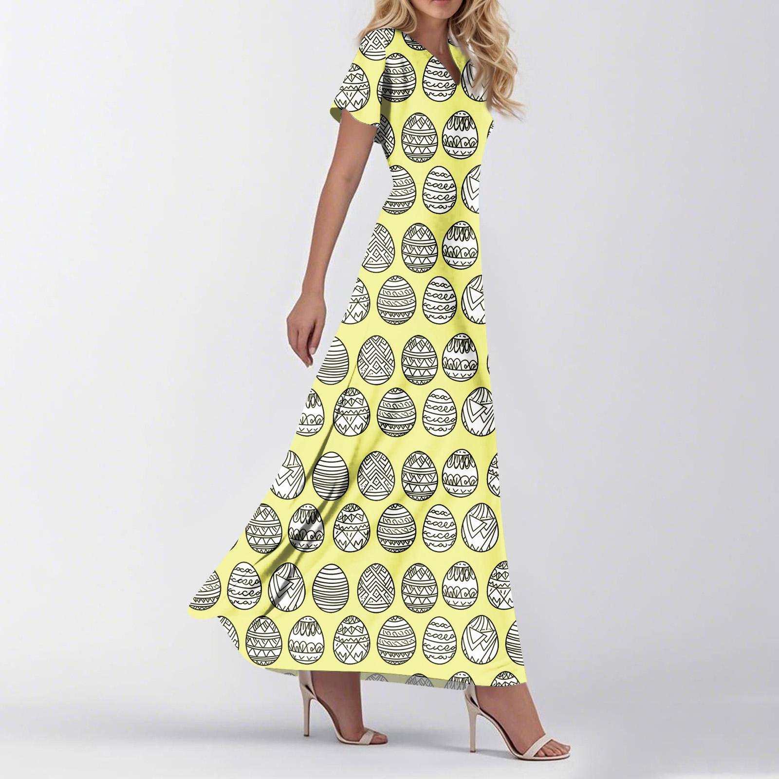 Women s Loose Casual V-Neck Short Sleeved High Waisted Floral Print Dress Floral Print Dress XS жовтий
Women s Loose Casual V-Neck Short Sleeved High Waisted Floral Print Dress Floral Print Dress XS жовтий