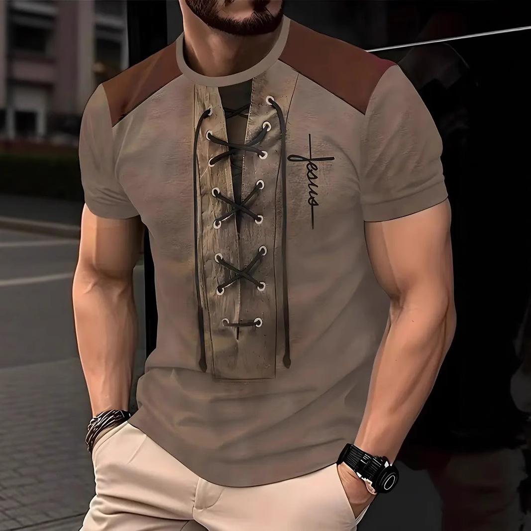 Summer Round Neck 3D Fake Two Pieces Print Top Fashionable Casual Short Sleeved Men s T-shirts XS
Summer Round Neck 3D Fake Two Pieces Print Top Fashionable Casual Short Sleeved Men s T-shirts XS