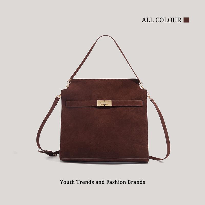 Новая осенне-зимняя нишевая высококлассная ретро матовая сумка женская большой вместимости для работы на плечо через плечо