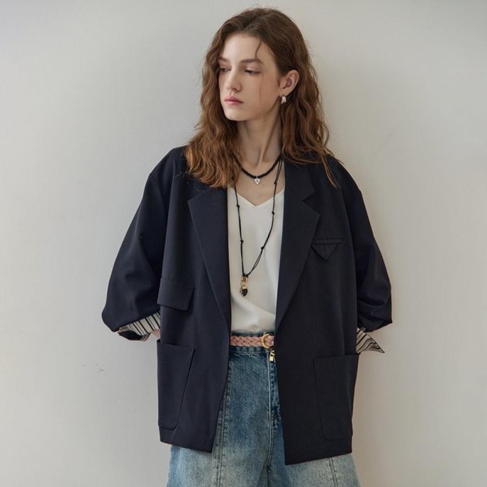 Maxza Stripe Colorblock Roll Up Sleeve Out Pocket Open Jacket Ce09qj300nh beige/FREE
Maxza Stripe Colorblock Roll Up Sleeve Out Pocket Open Jacket Ce09qj300nh beige/FREE