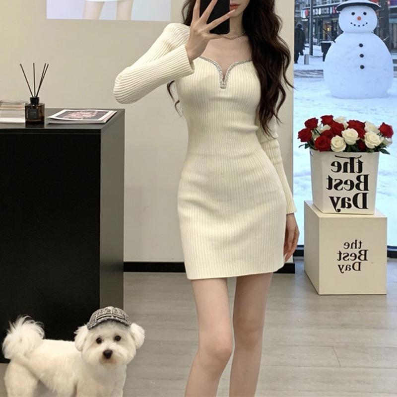 Petite Rhinestone Knit Sweater Dress - High-End Korean Autumn/Winter Occasionwear L бежевый
Petite Rhinestone Knit Sweater Dress - High-End Korean Autumn/Winter Occasionwear L бежевый