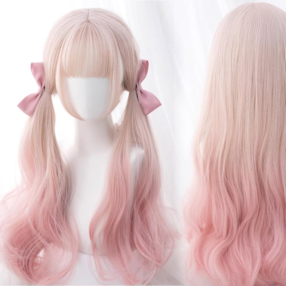 WTB синтетический женский парик платиновый градиент светло-розовый волнистый парик с прямой челкой косплей рождественская вечеринка милый парик Лолита 60CM
WTB синтетический женский парик платиновый градиент светло-розовый волнистый парик с прямой челкой косплей рождественская вечеринка милый парик Лолита 60CM