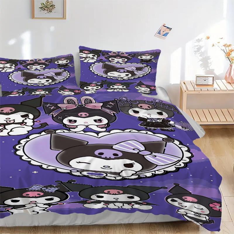 3pcs Heart Shaped Kuromi Sanrio Quilt Cover Set - Soft and Cozy Bedroom, Guest Room and Dorm Decorative Bedding 3-Piece Set 1 Quilt Cover + 2 Pil 135x200cm
3pcs Heart Shaped Kuromi Sanrio Quilt Cover Set - Soft and Cozy Bedroom, Guest Room and Dorm Decorative Bedding 3-Piece Set 1 Quilt Cover + 2 Pil 135x200cm