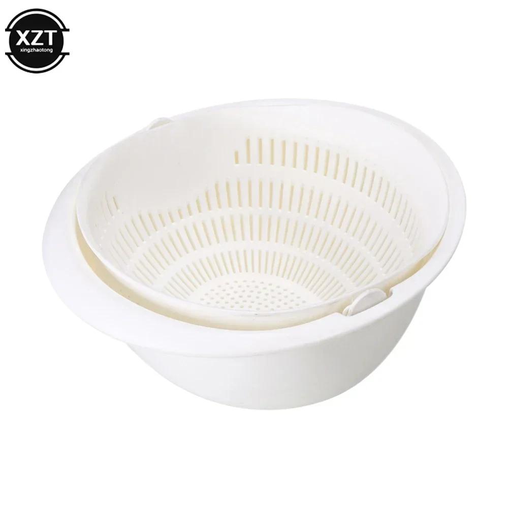 Вращающаяся двойная сливная корзина, дуршлаг для мытья риса, корзины для лапши, фруктов, овощей, мытья, хранения, кухонные принадлежности белый
Вращающаяся двойная сливная корзина, дуршлаг для мытья риса, корзины для лапши, фруктов, овощей, мытья, хранения, кухонные принадлежности белый