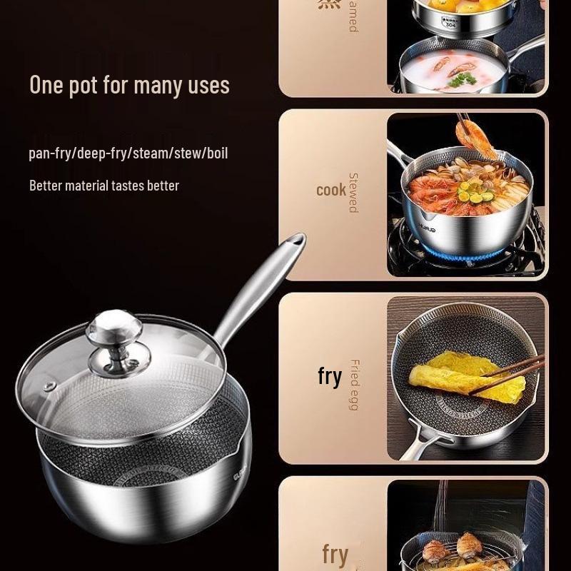 Sheng Bangrong Stainless Steel Yukihira Baby Food Pot: Uncoated, Non-Stick, Honeycomb Design for Steaming and Boiling 18cm with Filter
Sheng Bangrong Stainless Steel Yukihira Baby Food Pot: Uncoated, Non-Stick, Honeycomb Design for Steaming and Boiling 18cm with Filter
