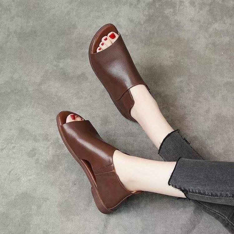 Summer 2025 Women s Peep-Toe British Slip-On Sandals - Soft Leather, Flat Sole, Heel-Covering Roman Style 37 темно-коричневого
Summer 2025 Women s Peep-Toe British Slip-On Sandals - Soft Leather, Flat Sole, Heel-Covering Roman Style 37 темно-коричневого