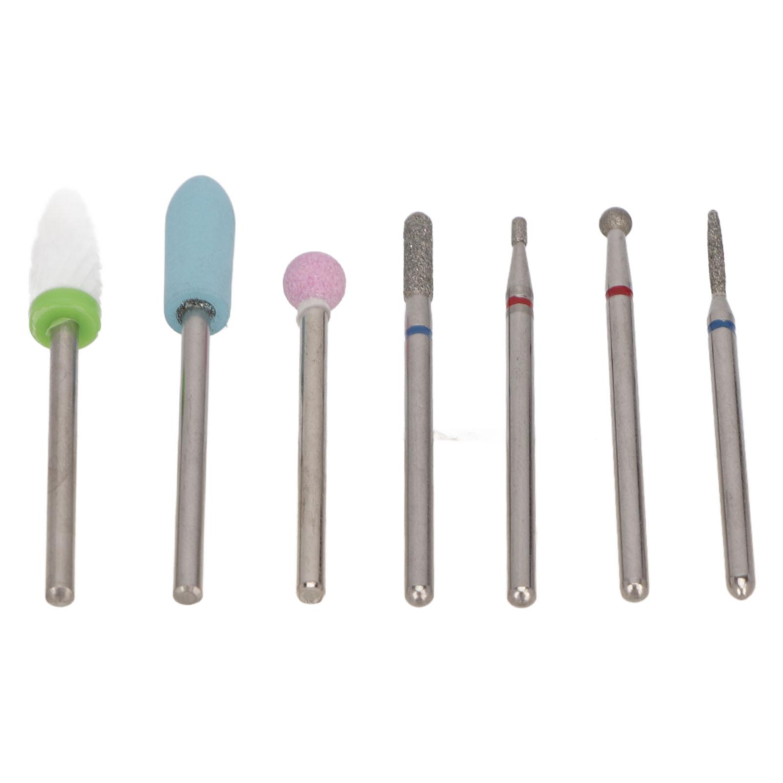 7 шт. Напильник для ногтей, сверло, керамика, вольфрамовая сталь, удаление, профессиональные портативные шлифовальные насадки для ногтей