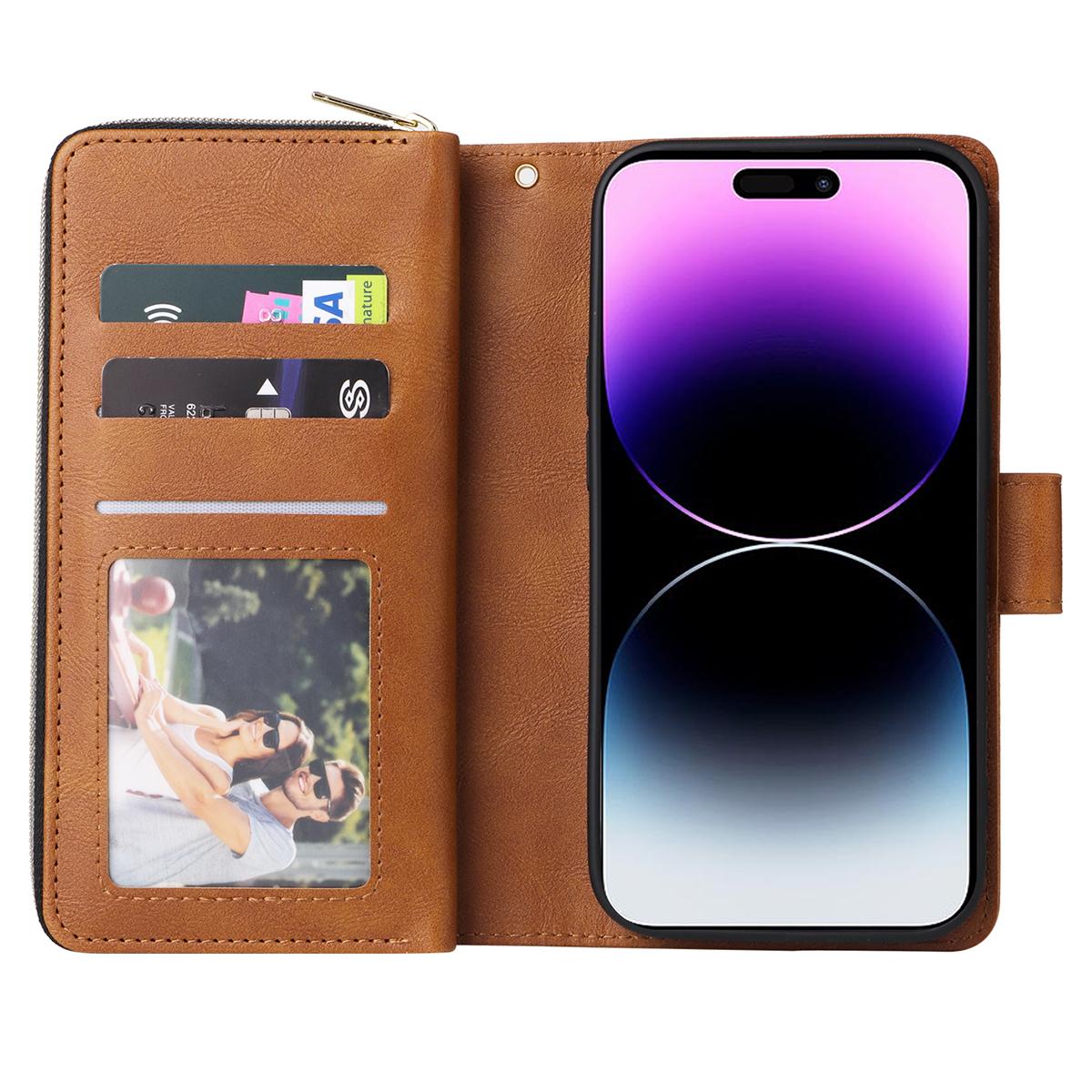 For iPhone 15 Pro Cases 9 Card Slots PU Leather Wallet Zippered Phone Stand Cover Black
For iPhone 15 Pro Cases 9 Card Slots PU Leather Wallet Zippered Phone Stand Cover Black