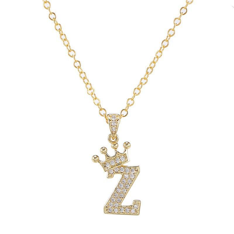 New Luxury Copper Zircon A-Z Initial Letter Necklace Crown Alphabet Pendant Necklace Hip-Hop Style Fashion Woman Man Silver
New Luxury Copper Zircon A-Z Initial Letter Necklace Crown Alphabet Pendant Necklace Hip-Hop Style Fashion Woman Man Silver
