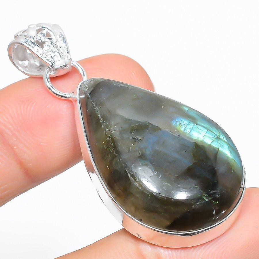 Подвеска из стерлингового серебра 925 пробы с натуральным лабрадоритом ручной работы 1,97 дюйма u6m04 
Подвеска из стерлингового серебра 925 пробы с натуральным лабрадоритом ручной работы 1,97 дюйма u6m04