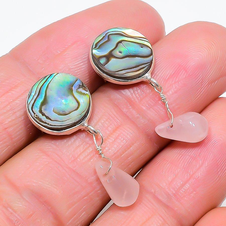 Abalone Shell, Quartz Gemstone 925 Sterling Silver Jewelry Earring 0.59 KJ-714
Abalone Shell, Quartz Gemstone 925 Sterling Silver Jewelry Earring 0.59 KJ-714