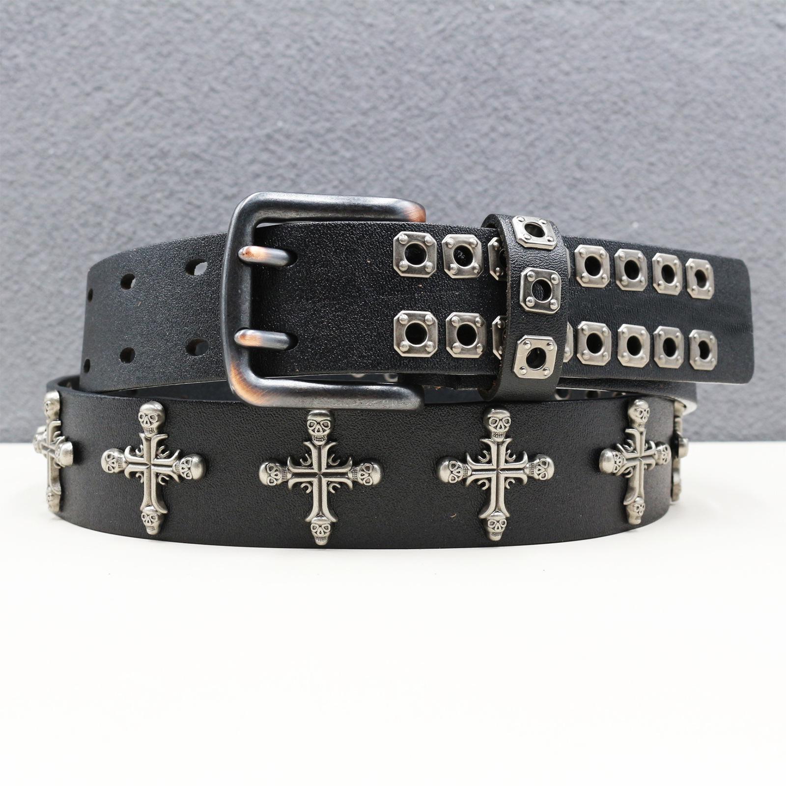 Heavy Duty Riveted Leather Belt with Diamond Studs and Hollow Eyelets 115 cm чёрный
Heavy Duty Riveted Leather Belt with Diamond Studs and Hollow Eyelets 115 cm чёрный