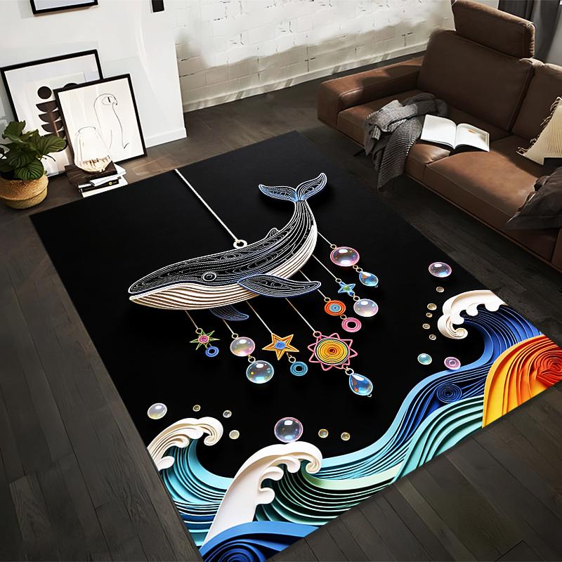 Whale and Ocean Waves Design Carpet with Colorful Starry Ornaments Suitable for use as an anti-slip for living room bedroom sofas 40x60cm( 15x23in )
Whale and Ocean Waves Design Carpet with Colorful Starry Ornaments Suitable for use as an anti-slip for living room bedroom sofas 40x60cm( 15x23in )