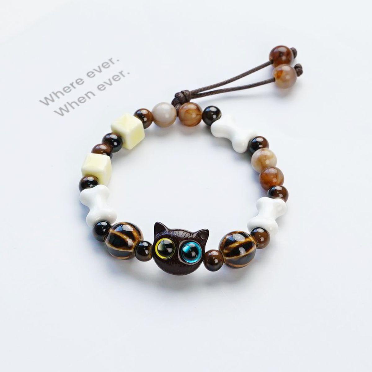 Cute ceramic bracelet high value puppy good friend new couple girlfriend woven hand rope does not fade
Cute ceramic bracelet high value puppy good friend new couple girlfriend woven hand rope does not fade