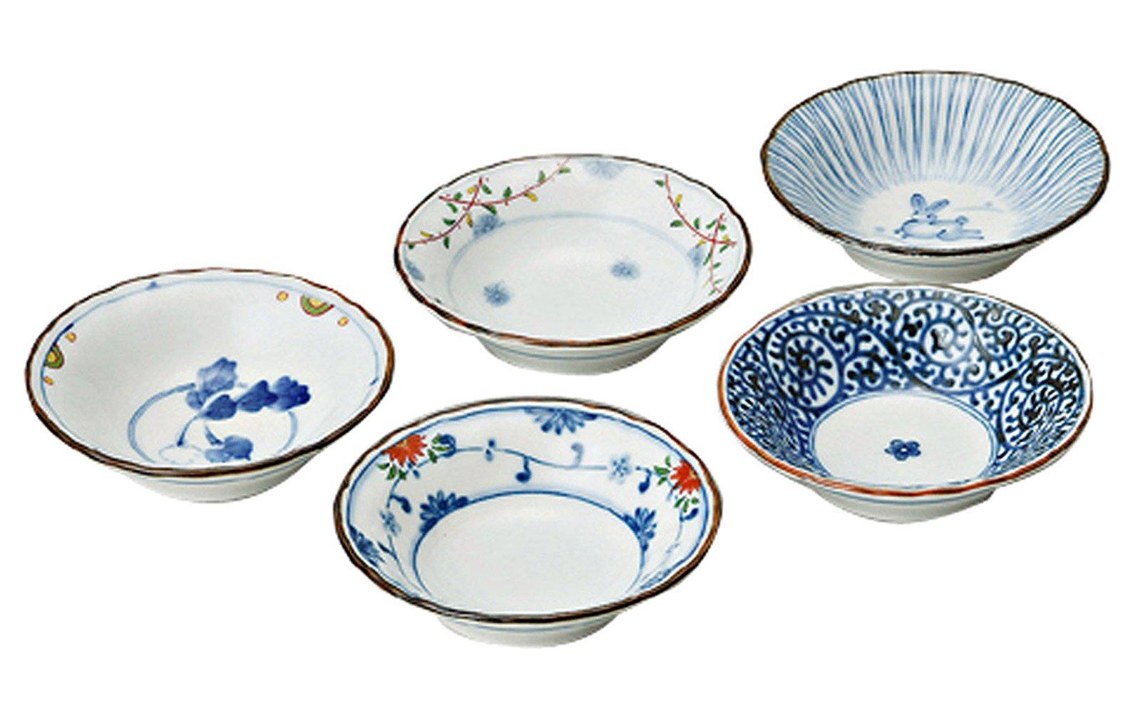 Saikaitoki 31988 Hasami Ware Small Bowl Set, Dyed Brocade Picture, Diameter 3.7 inches (9.5 cm), Small Included, 5 Patterns, Dinnerware Set, Gift, Bir
Saikaitoki 31988 Hasami Ware Small Bowl Set, Dyed Brocade Picture, Diameter 3.7 inches (9.5 cm), Small Included, 5 Patterns, Dinnerware Set, Gift, Bir