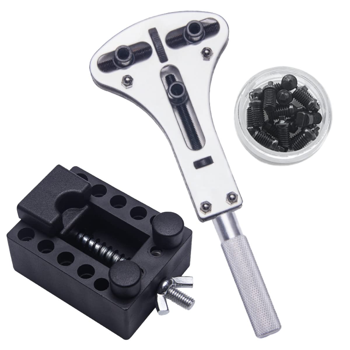 JCW Watch Three Point Opener Fixed Pedestal Compatible with Large Back Cover Screw Back Battery Tools, + Set, Watches, Removal, Opener, Replacement,
JCW Watch Three Point Opener Fixed Pedestal Compatible with Large Back Cover Screw Back Battery Tools, + Set, Watches, Removal, Opener, Replacement,