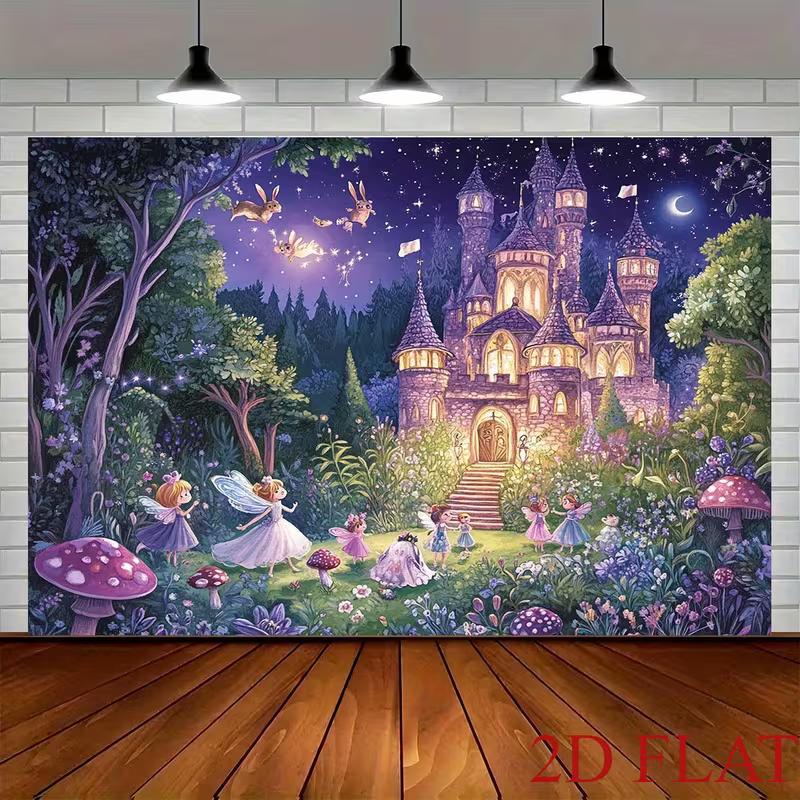 2D Fairy Tale Castle with Fairies and Mushrooms Photography Backdrop 47.2x31.5inch/120*80cm
2D Fairy Tale Castle with Fairies and Mushrooms Photography Backdrop 47.2x31.5inch/120*80cm