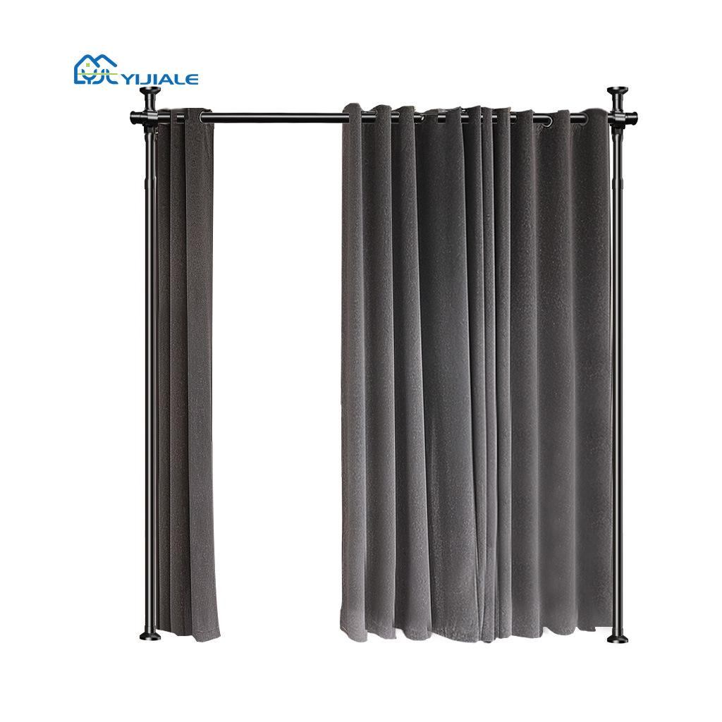 Telescopic Tension Curtain Rod for Room Divider and Door Partition, No-Drill Installation. Frosted Black 2 Vertical 1 Horizontal (No Curtain)
Telescopic Tension Curtain Rod for Room Divider and Door Partition, No-Drill Installation. Frosted Black 2 Vertical 1 Horizontal (No Curtain)