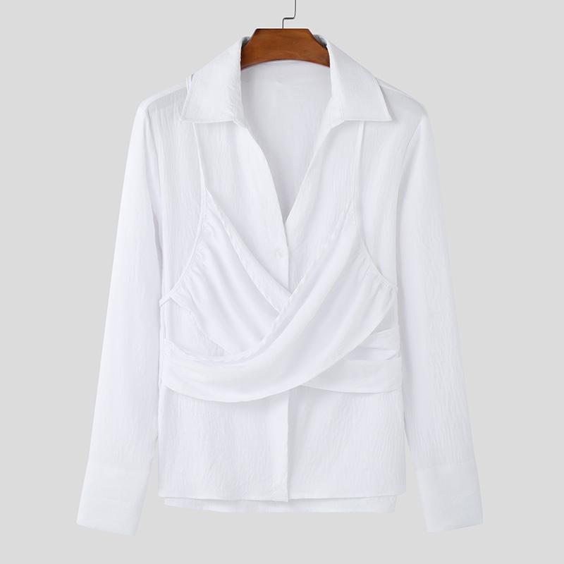 INCERUN Men Lapel V Neck Long Sleeve Front Cross Texture Casual Shirts M белый
INCERUN Men Lapel V Neck Long Sleeve Front Cross Texture Casual Shirts M белый